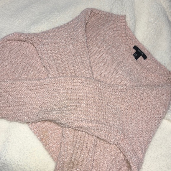 Forever 21 Light Pink Crop Sweater: LARGE - Picture 3 of 4
